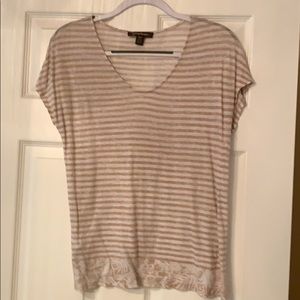 Tommy Bahama Cream stripes flowing Tee